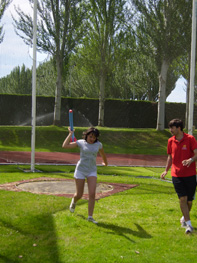 Momento para el lanzamiento, jabalina, peso o pelota.